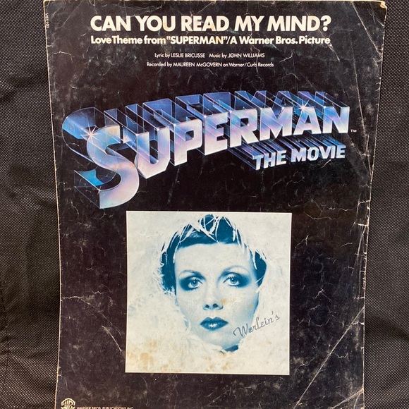 Vtg 1978 “Can You Read My Mind” Words & Music by Warner Brothers Recorded - Picture 1 of 3